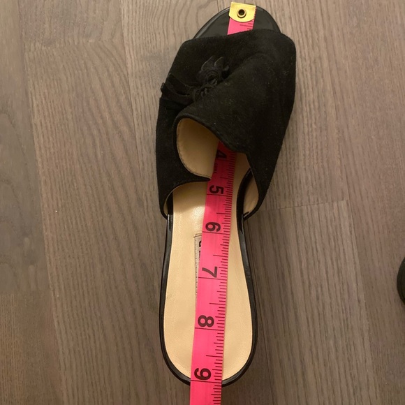 Karl Lagerfeld Paris Hettie Suede Mules sandal heels black 6 - Picture 14 of 15